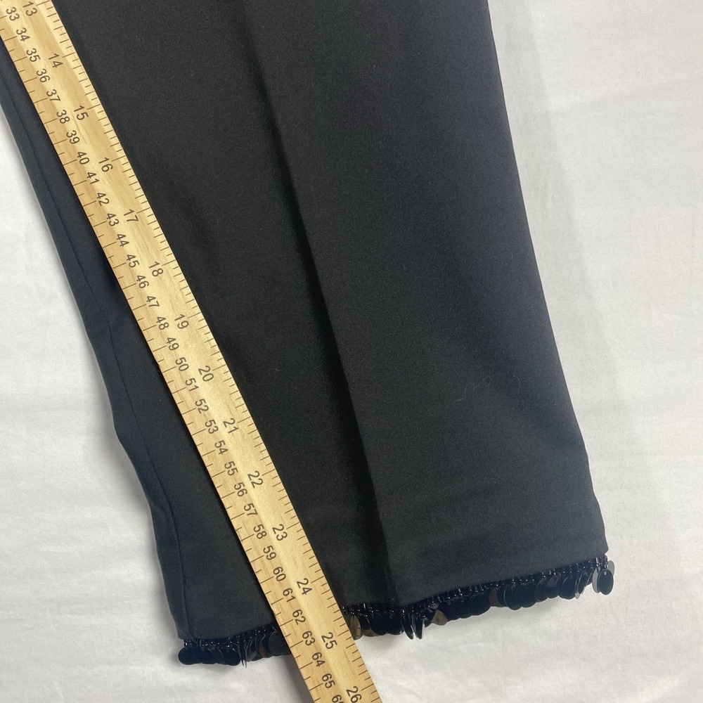 Chicos Black Size3 Sequined Hem Ankle Twill - Picture 2 of 16